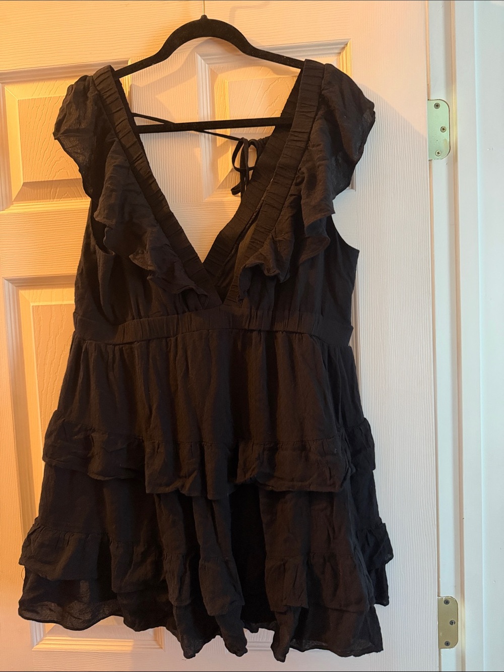 B.P. Black Ruffle V-Neck Women’s Dress